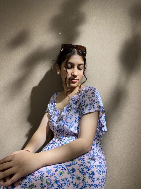 Lilac Bloom Midi Dress